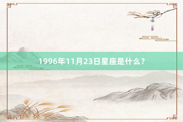 1996年11月23日星座是什么？